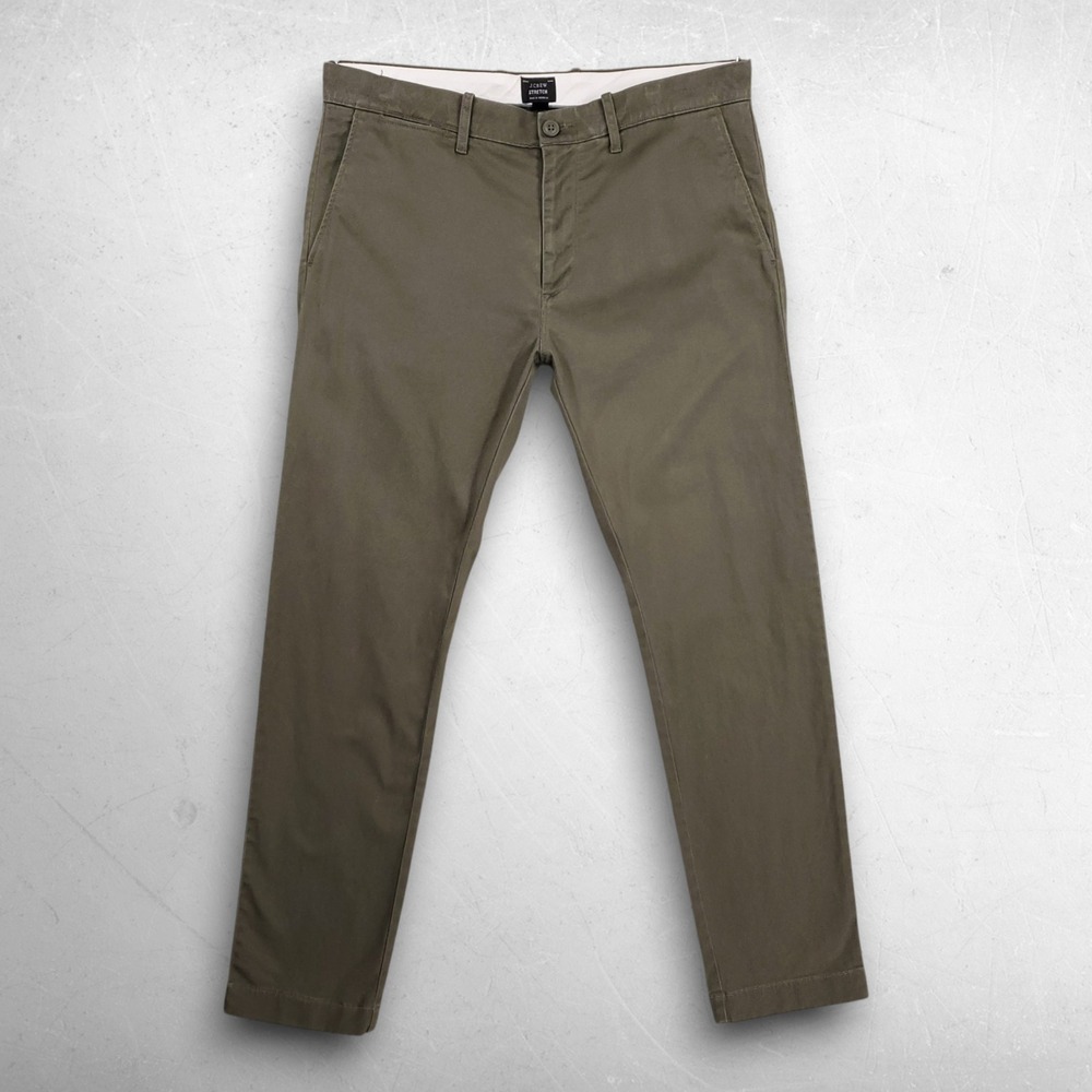 J Crew 770 Straight Fit Stretch Chino Pants Men 32x30 Olive Preppy Workwear